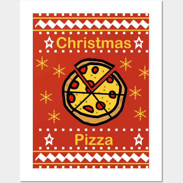 Christmas Pizza Wall Art by ellenhenryart